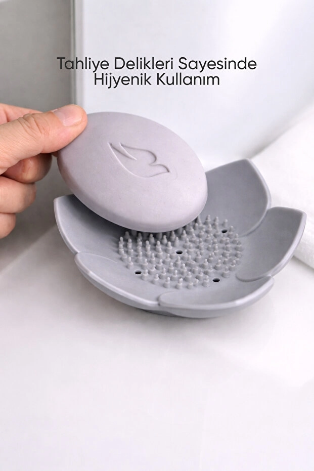 Toptan%20Lotus%20Sabun%20ve%20Sünger%20Tutacağı%20|%20Silikon%20Su%20Giderli%20Sabunluk
