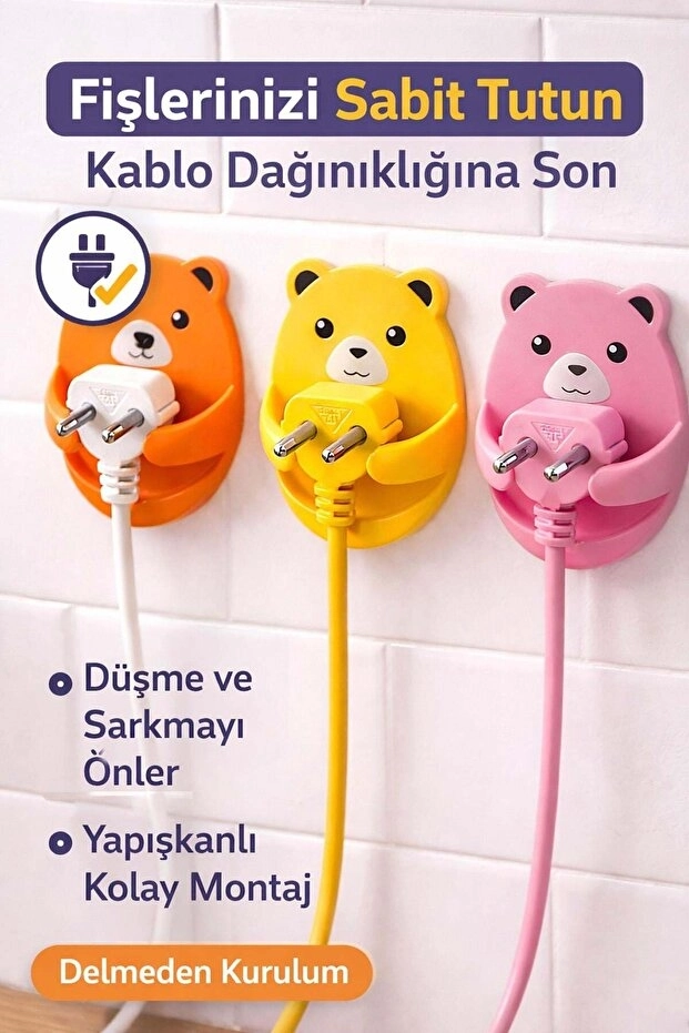 Toptan%20Ayıcık%20Desenli%204’lü%20Fiş%20Tutucu%20|%20Yapışkanlı%20Kablo%20Düzenleyici%20Organizer