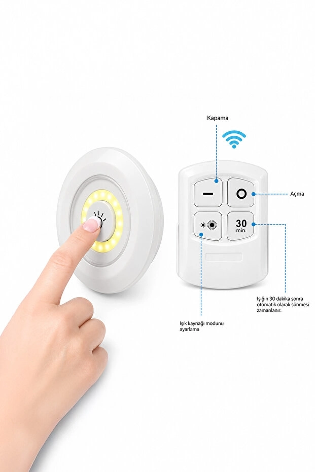 Toptan%203’lü%20Uzaktan%20Kumandalı%20Yapışkanlı%20LED%20Spot%20Lamba%20Seti%20|%20Kablosuz%20Pilli%20Aydınlatma