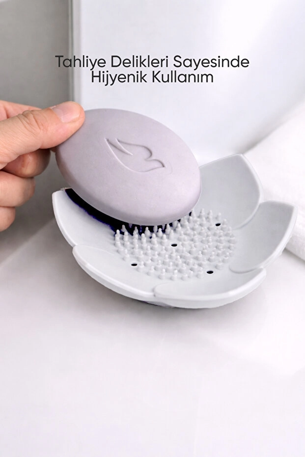 Toptan%20Lotus%20Sabun%20ve%20Sünger%20Tutacağı%20|%20Silikon%20Su%20Giderli%20Sabunluk