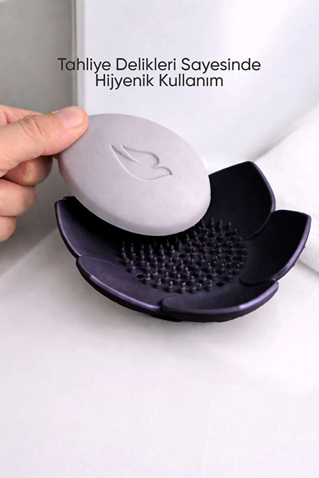 Toptan%20Lotus%20Sabun%20ve%20Sünger%20Tutacağı%20|%20Silikon%20Su%20Giderli%20Sabunluk