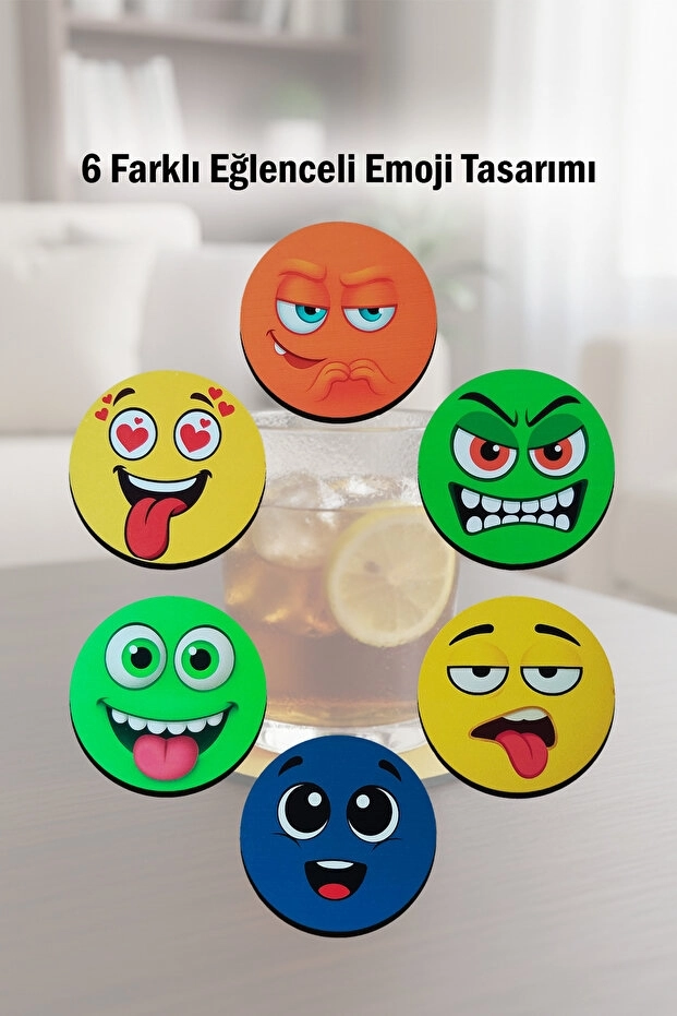 Toptan%20Emoji%20Desenli%20Bardak%20Altlığı%20|%206’lı%20Ahşap%20Bardak%20Altlığı%20Seti