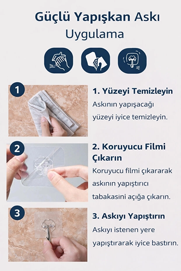 Toptan%205’li%20Şeffaf%20Yapışkanlı%20Kanca%20|%20Delmeden%20Çok%20Amaçlı%20Duvar%20Askılığı
