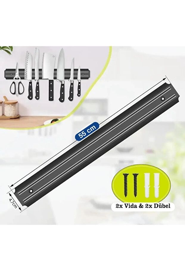 Toptan%2055%20CM%20Mıknatıslı%20Bıçak%20Tutucu%20|%20Duvara%20Monte%20Manyetik%20Bıçak%20Askısı