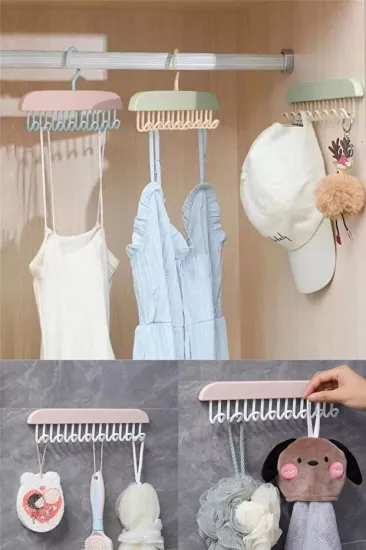 Toptan 8 Kancalı Çok Amaçlı Yapışkanlı Askı | Mutfak ve Banyo Dolap İçi Askılık | İKONYA Plus