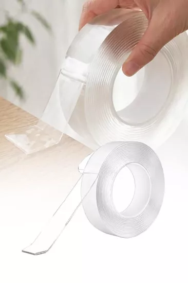 Toptan Nano Bant 2 Metre | Şeffaf Çift Taraflı Güçlü Yapışkan Bant | İKONYA Plus
