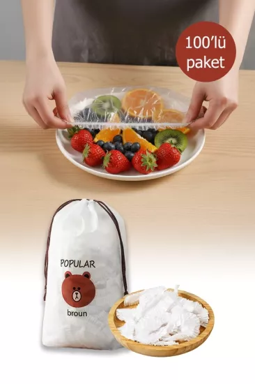 Toptan 100’lü Esnek Lastikli Gıda Saklama Bonesi | Streç Kapak Seti | İKONYA Plus
